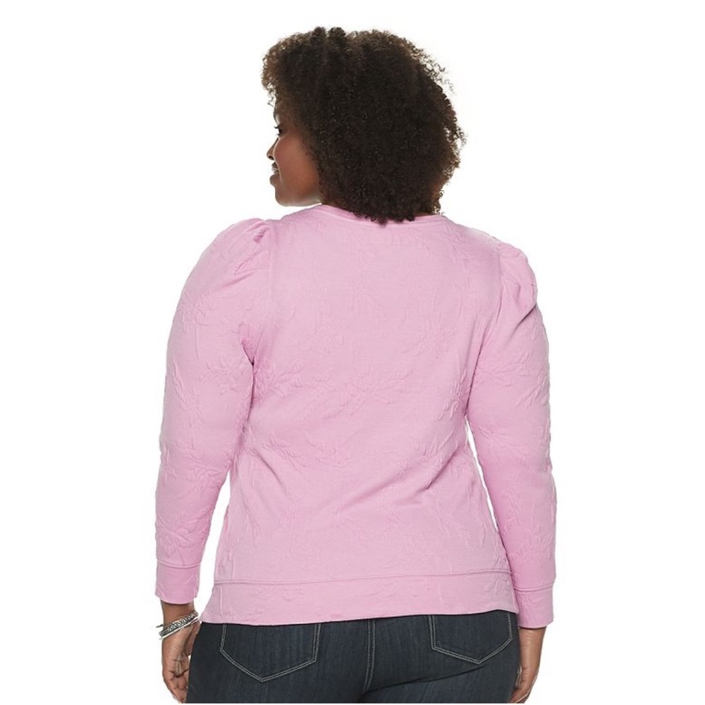 NWT EVRI baby orchid puff sleeve sweatshirt size 1X